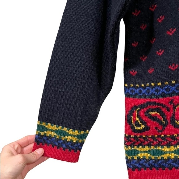 Norton McNaughton Petites Sweater Vintage Size Medium V Neck Button Down 90s - Picture 5 of 7